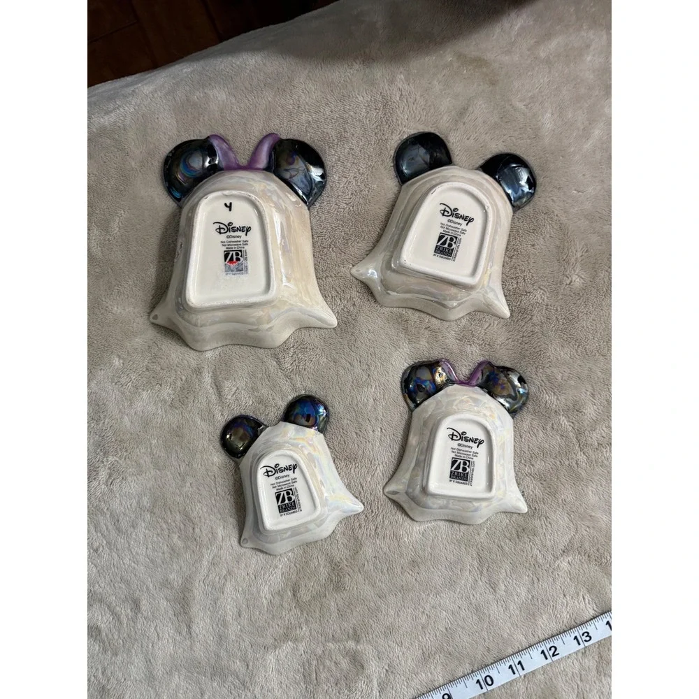 Disney Mickey Minnie Mouse‎ Ghost Iridescent Measuring Cup Set 4pc Halloween